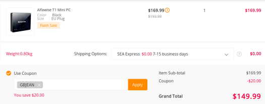 Alfawise T1 Gemini-Lake mini PC Black Friday