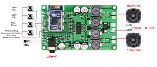 Bluetooth 5.0 audio amplifier board
