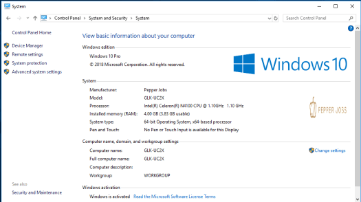 GLK-UC2X Windows 10 system