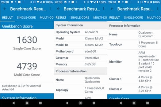 Xiaomi Mi A2 GeekBench 4