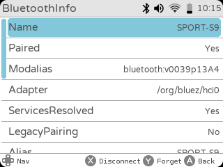 gameshell settings bluetooth paired