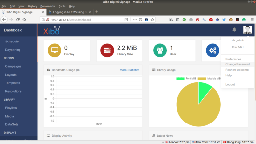 Xibo Dashboard