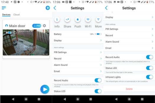 Reolink Android Devices Settings