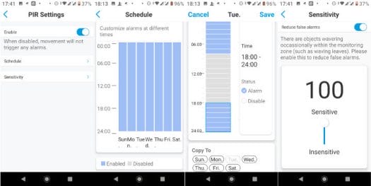 Reolink Android PIR Settings