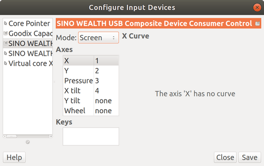 gimp input device stylus ubuntu