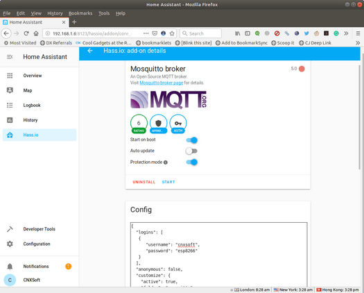 Hass.io MQTT Broker Configuration