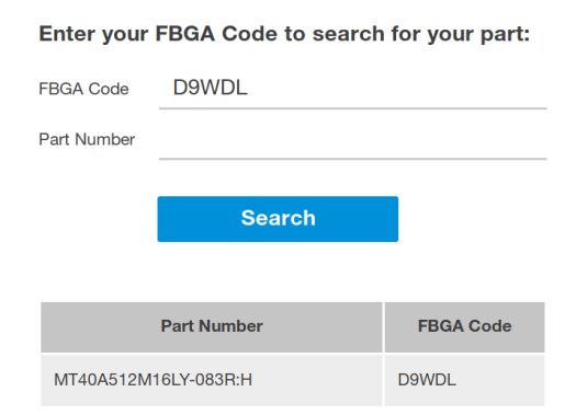 Micron FBGA Code Decoder