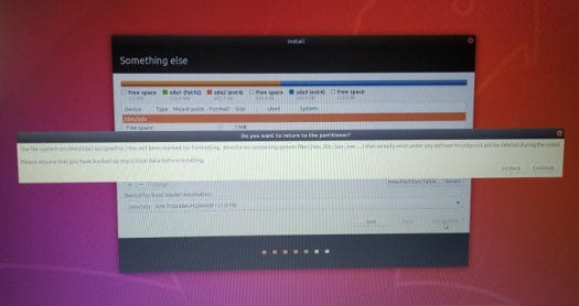 Reinstall Ubuntu 18.04 backup warning