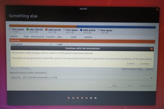 Ubuntu 18.04 Reinstallation Warning