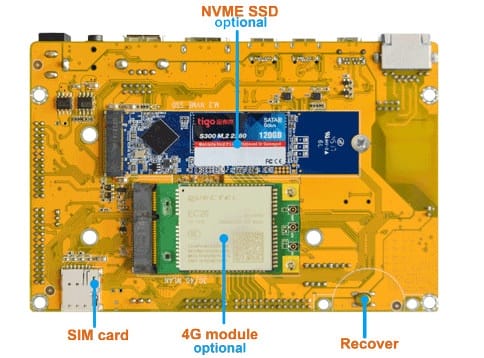 SBC M.2 NVMe SSD & mPCIe 4G LTE card