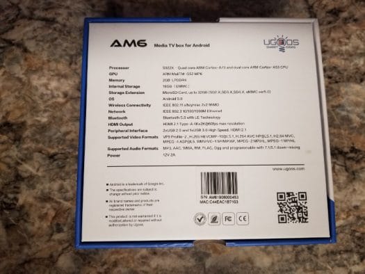 Ugoos AM6 Specifications