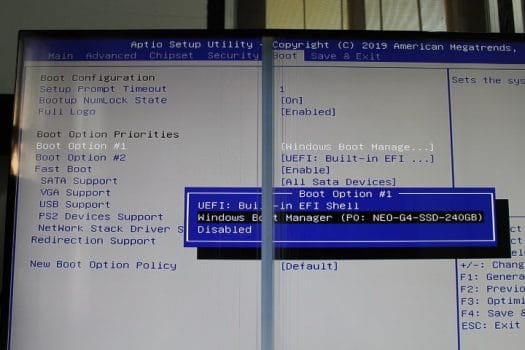 MINIX NEO G41V-4 BIOS Boot Option Priorities