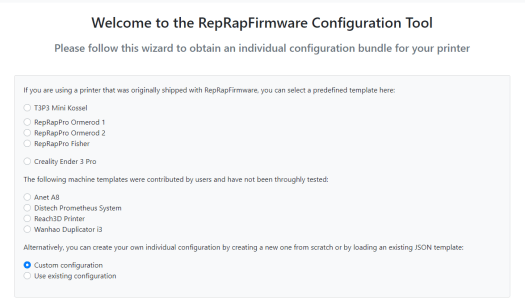 RepRap Firmware Configuration Tool