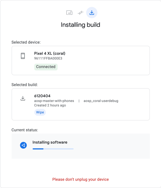 Android Flash Tool Pixel 4 XL