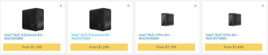 simplyNUC kit pricing