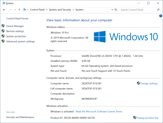 GOLE F7 Windows 10 System