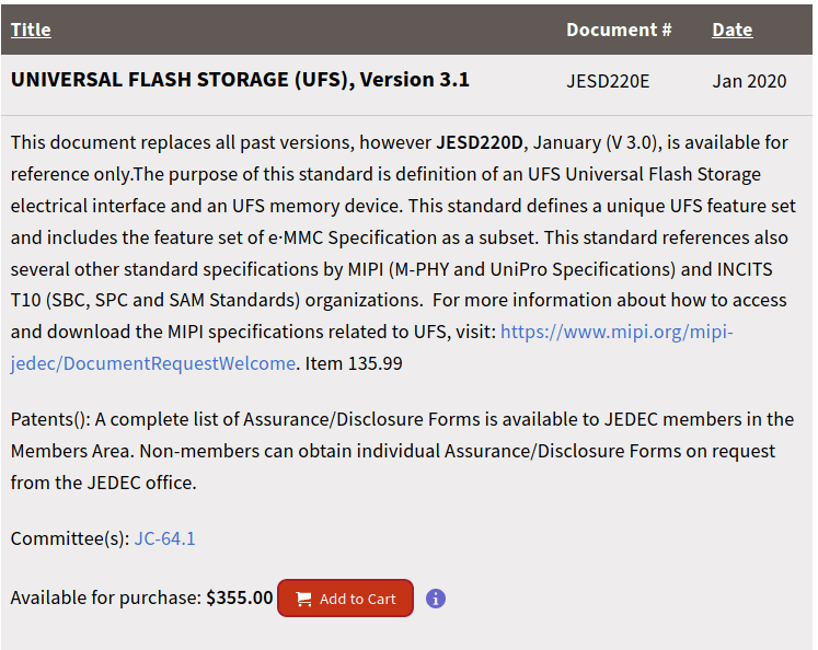 UFS 3.1 Specification