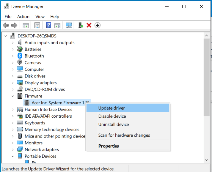 Updating The BIOS (System Firmware) From The Device Manager In Windows ...