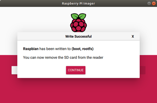 Raspbian Flashed Successfully
