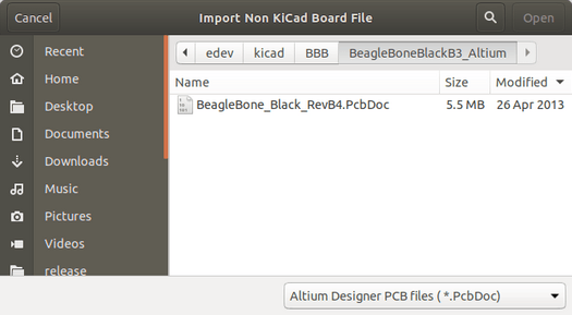 KiCad Board File Altium