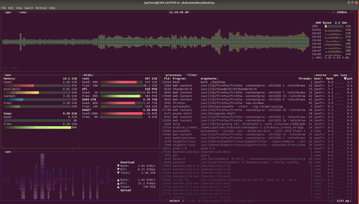 bashtop linux terminal monitor