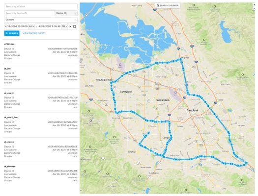 Particle Tracking System Geolocation Interface
