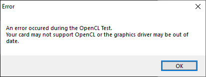 Passmark PerformanceTest OpenCL Error