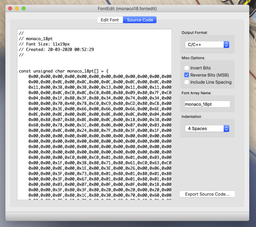 font source code