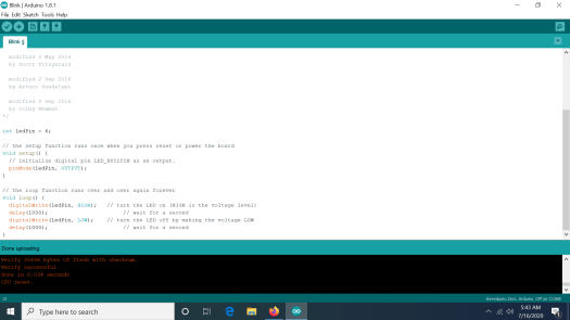 ODYSSEY-X86J4105 Arduino Blink Sample