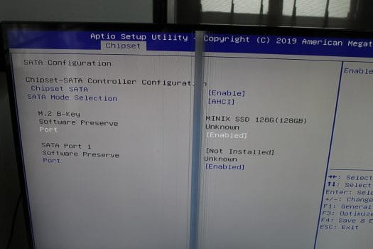 ODYSSEY-X86J4105 SATA BIOS Configuration