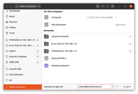 Ubuntu-20.04 Connect Beelink GS-King X SAMBA Share