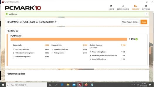 intel celeron j4105 pcmark10