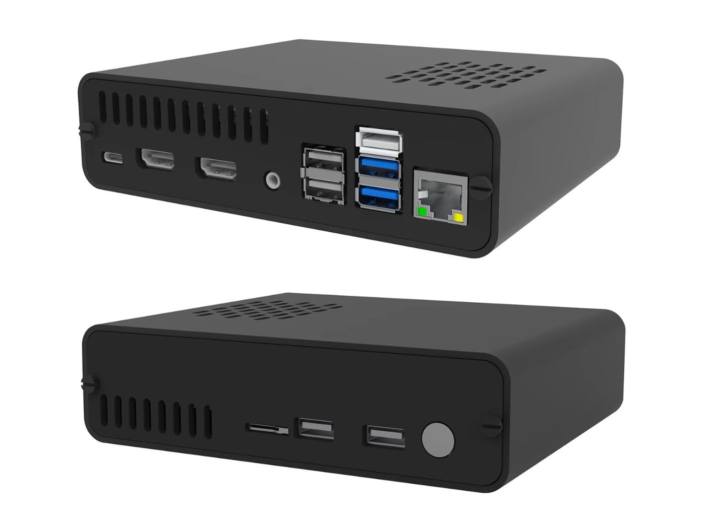 DeskPi Pro Raspberry Pi 4 Case Comes with HDD/SSD Bay, Full-sized HDMI PWM Fansink - CNX Software