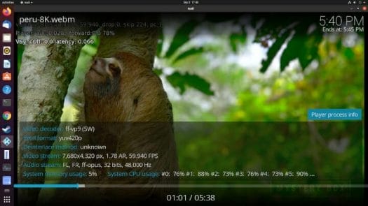Ubuntu kodi 8K Video