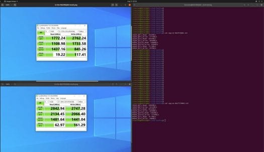 xpg ssd comparison in windows and ubuntu