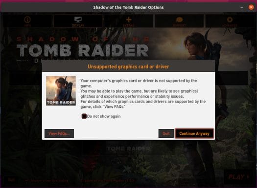 Tomb Raider ubuntu sottr unsupported graphics