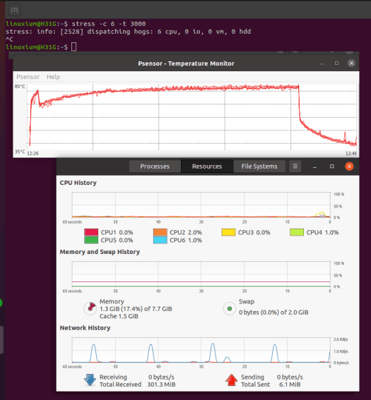 ubuntu coffee lake temperature