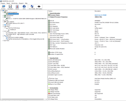 windows configuration hwinfo64 detailed