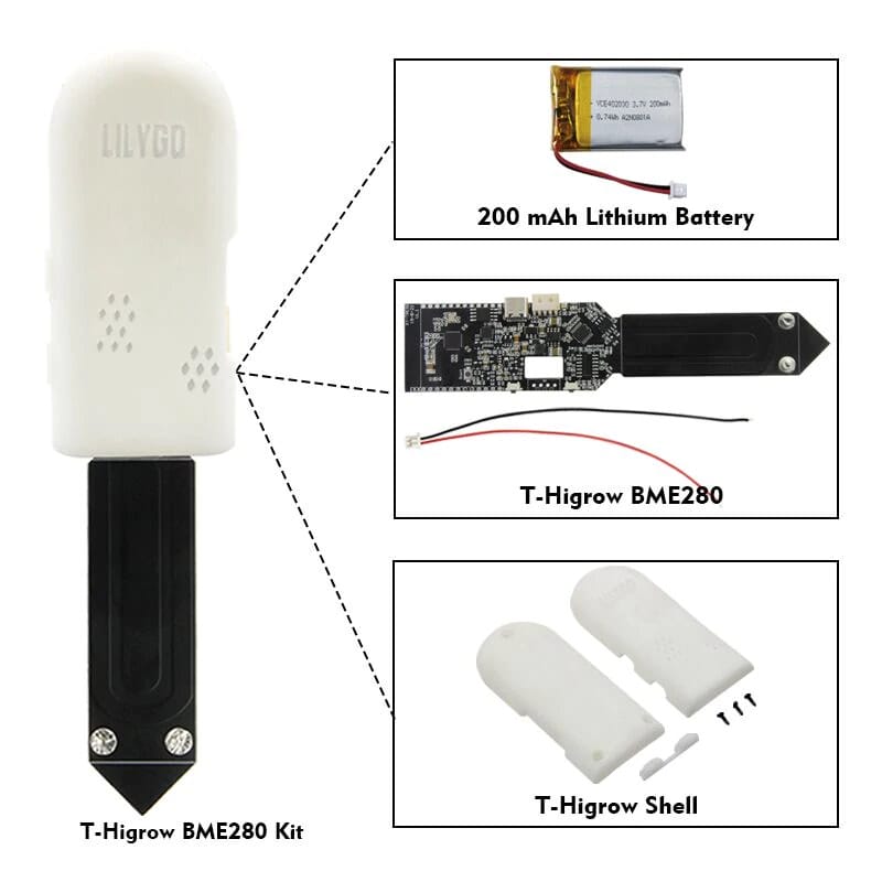 LilyGO WiFI Bluetooth soil-sensor kit battery case