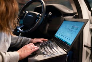 OBD-II diagnostics with laptop