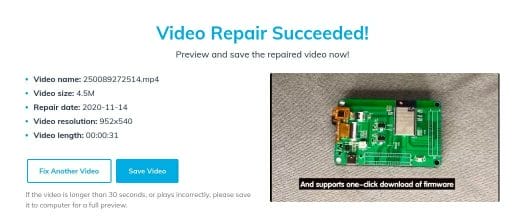 Online Video Repair Tool