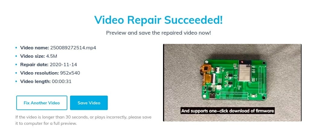 Online Video Repair Tool