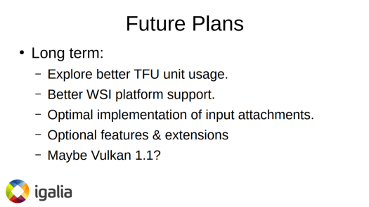 Raspberry Pi 4 Vulkan driver future plans
