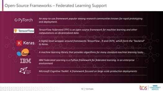 Open source frameworks supported for federated learning