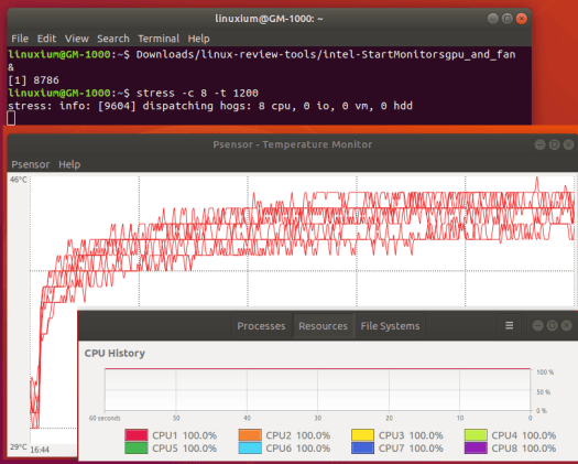 ubuntu stress test with fan
