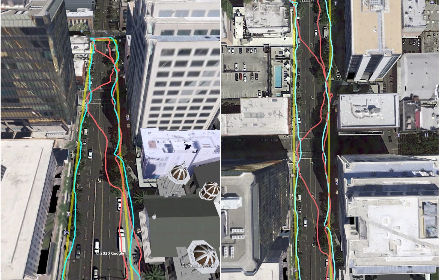 Urban GPS -accuracy 3D mapping