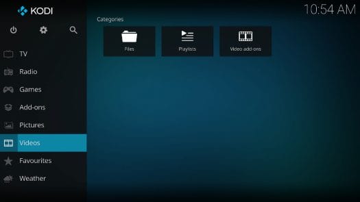 Kodi 19 user interface