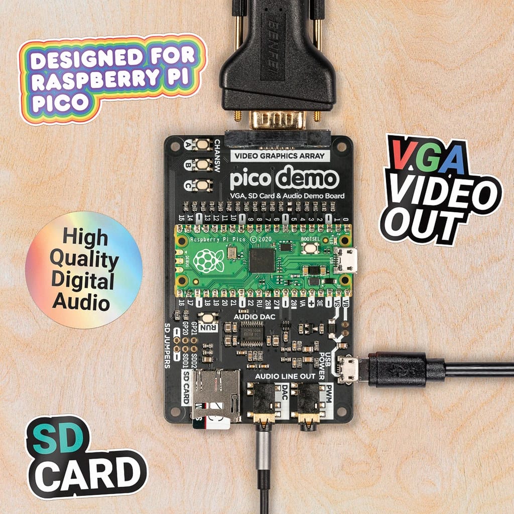 Open Hardware Raspberry Pi Pico VGA, SD Card, And Audio Demo Board To ...