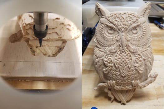 Wooden owl carved with Genmitsu-PROVerXL 4030 CNC Router