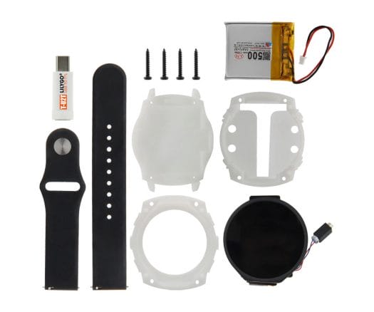 T-Watch 2021 Full Kit with battery, case, and wristband